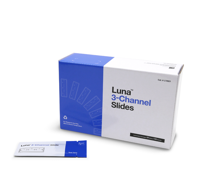 LUNA™ 3-Channel Slides, Sterile – gamma-irradiated, 500 Slides